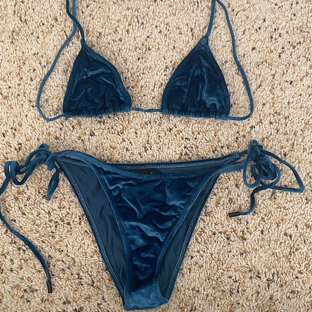Triangl velvet blue bikini